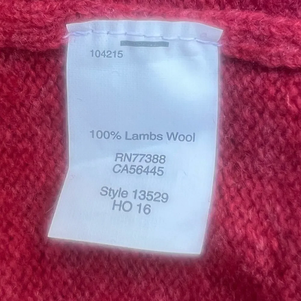 J.CREW Factory Women’s 100% Lambs Wool Red Long Sleeve Crewneck Sweater Size S